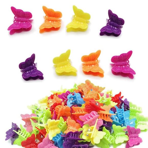 Accessories - 50 Pack Butterfly Hair Clips Pastel Mini Cute Accessories